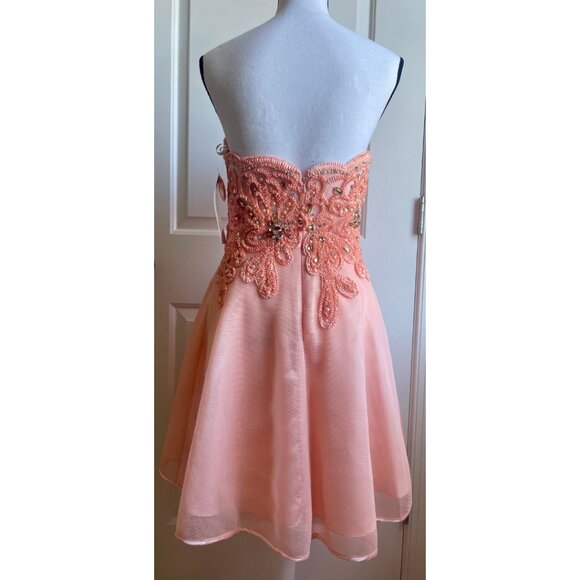 Tony Bowls Coral Embellished Prom Dress - Picture 3 of 11
